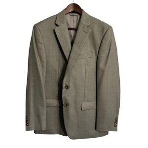 Lauren Ralph Lauren blazer 40R beige blue houndstooth preppy jacket sport coat